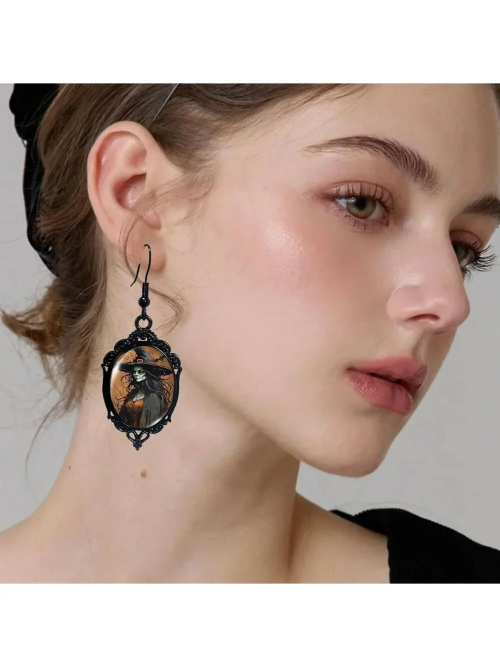Women’s Jewelry Brown Witch Set Halloween Victorian Punk Gothic Necklace Earring